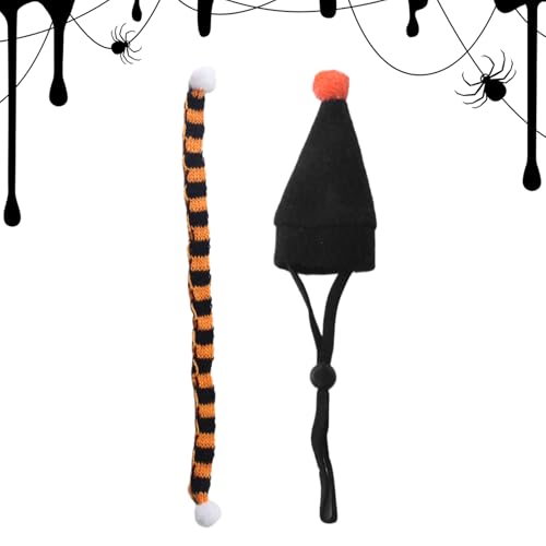 Disfraz Halloween para Hámster,Conjunto De Sombrero Y Bufanda para Mascotas Pequeñas De Fiesta - Accesorios Decorativos Ajustables para Fiestas Cumpleaños Hurones Erizos Chinchillas