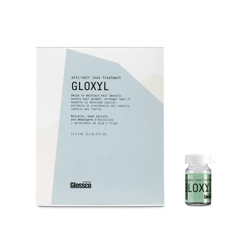 GLOSSCO PROFESSIONAL   Tratamiento Anticaída Cabello, 12 Ampollas de 6 ml, Estimula Folículos, Activa Células Madre, Protege del Daño Oxidativo, Aumenta Densidad, Fortalece y Favorece el Crecimiento