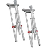 DMI Universal Aluminum Crutches - Adjustable Underarm Walking Aid for Adults, Shorter to Tall (4'6