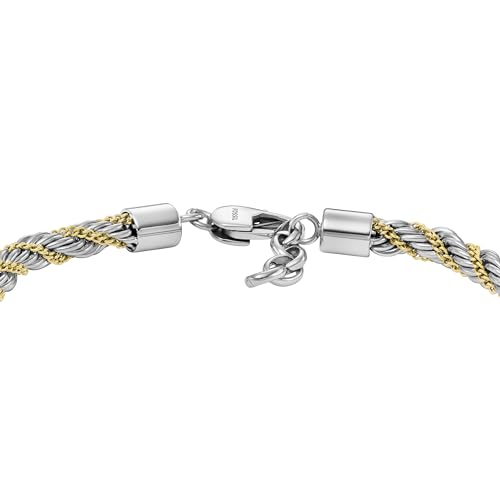Image of Fossil Men's Plated Stainless Steel Engravable Personalized Gift ID, Chain or Cuff Bracelet for Men