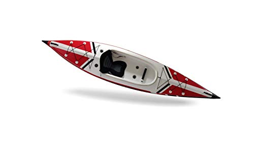 JBAY.ZONE Kayak Canoa Hinchable 1 Plaza V-Shape Mono 385x80cm enteramente en Drop-Stitch de Alta presión