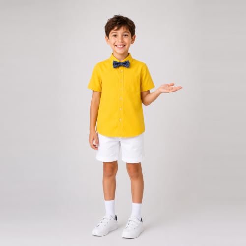 Image of Mud Kingdom Little Boys Dress Shirts Short Sleeve Cute Summer