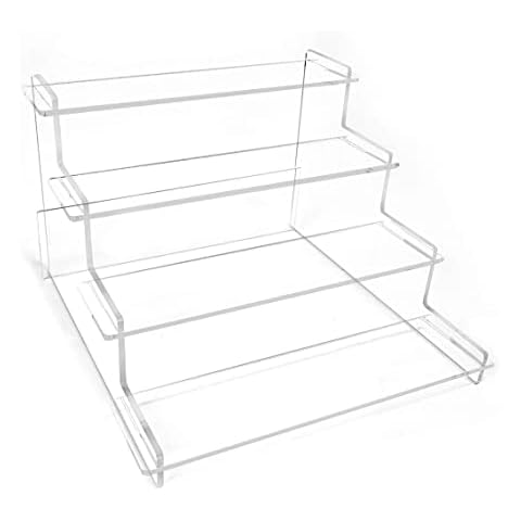 RICIPUSO Acrylic Iridescent Riser Display Stand - 4 Tier Perfume Stand Organizer, 9" Cupcake Stand, Display Stand Cover