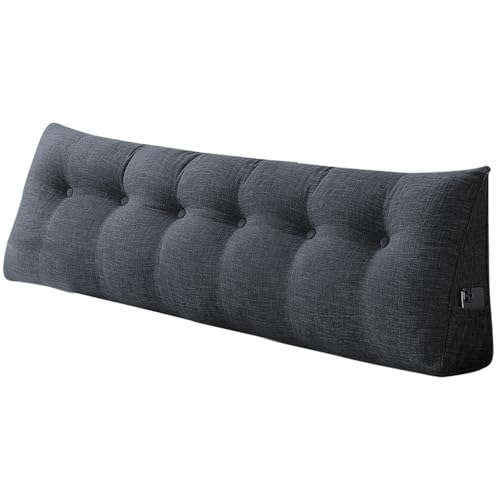 HUOLE Coussin De Lecture pour Lit Ou Canapé Triangulaire Coussin Dossier Canapé Coussin Tete De Lit Bebe Housse Amovible Rembourrée pour Plus De Confort-180...