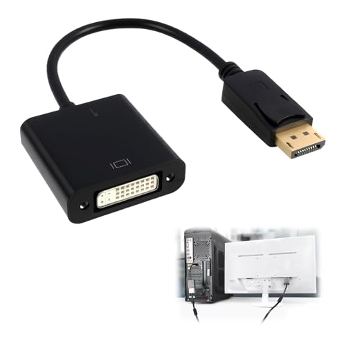 Vxiwscy DisplayPort auf DVI Adapter, Vergoldet DP zu DVI-D Kabel HDTV Konverter, M&auml;nnlich zu Weiblich, Ideal f&uuml;r PC, Monitor, Projektor, Unterst&uuml;tzt 1080p Full HD, 1920 x 1200 Aufl&ouml;sung