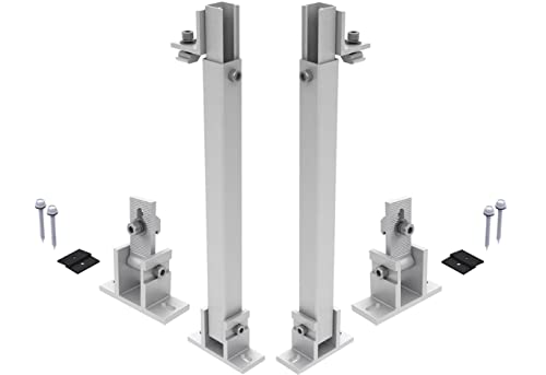 TRANGO ST-0009 Vario verstellbare ALU Solarmodul Halterung ausziehbar bis 122cm lang, Solarpanel Befestigung für Flachdach, Wand, Boot, Wohnmobil, Universal-Aufstelle stufenlos Neigungswinkel 30°-60°