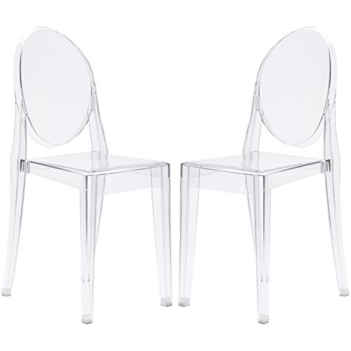 Poly and Bark Burton Side Chair in Clear (Set of 2)