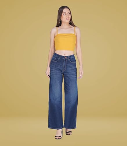Image of i'sol Jeans for Women | Baggy Jeans for Women High Waist | Wide Leg Jeans for Woman | Bell Bottom Jeans