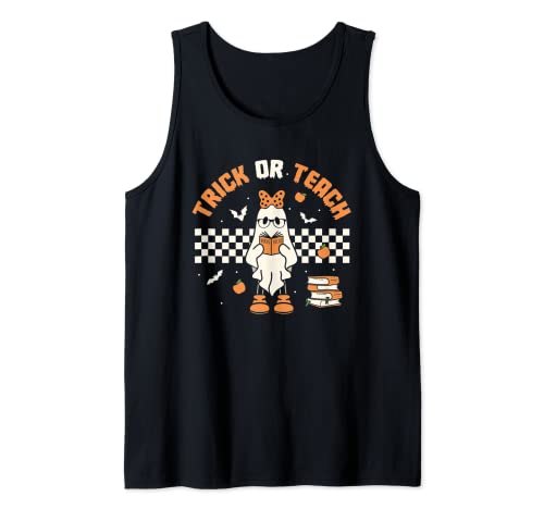 Trick Or Teach Retro Fall Halloween costumes for teachers Tank Top