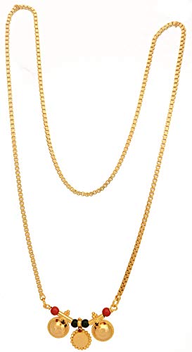 Image of Radha's Creations Golden Brass Mangalsutra Length 30.00 inches for Women