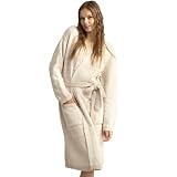 MH MYLUNE HOME Ultra Soft Robe With Pockets, Spa Bathrobe Loungewear Calf-Length, Plush Fuzzy Fluffy Wrap Robe for Women, Women's Robes, Ombre Khaki