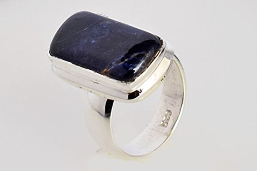 Bague en sodalite jaune véritable et argent sterling 925 au design d'exception - 4