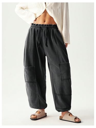 Verdusa Women's Baggy Barrel Cargo Pants Streetwear Joggers with Pockets3