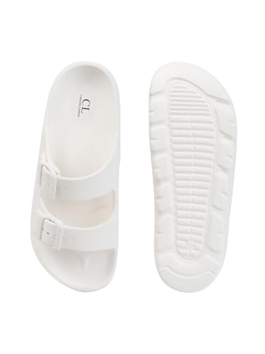 Image of Carlton London Men's Casual Thong Flip Flops with Striped Straps and Metallic Accent