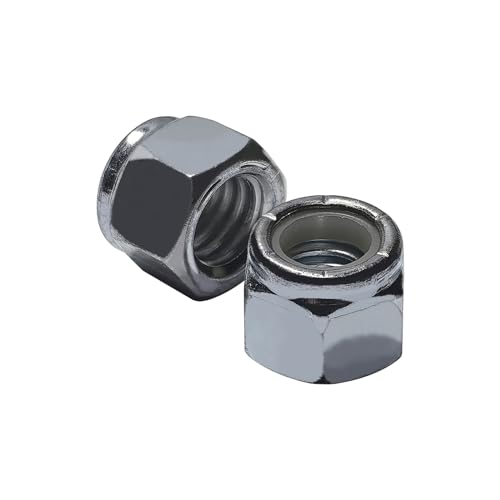 1/2-13 Nylon Insert Hex Lock Nuts, 304 Stainless Steel Locknuts 18-8, Hex shape design for secure fastening, self-locking function to prevent loosening (10 Pack)