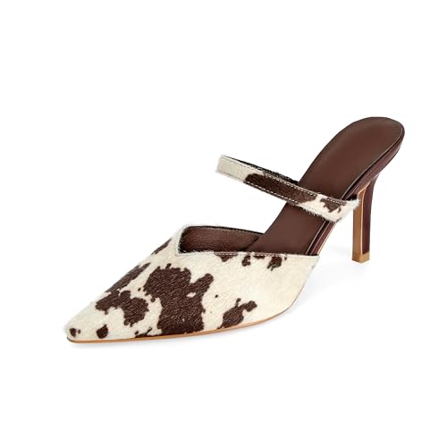 Image of Pointed Toe Heels for Women Slip on Pumps Pointy Stiletto Heels Dressy Sexy Fashion Leather Pumps