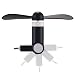 Pandawell OTG Micro USB Rotatable Mobile Phone Fan Portable Dock Cool Cooler Rotating Fan for Samsung Galaxy S7, S7 Edge,Note 7, LG G5 & Other Android Smart Phone - Black