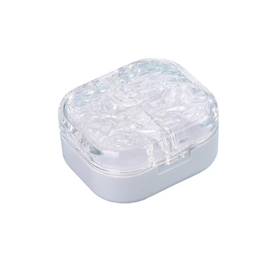 ピルケース 携帯用 透明 大容量 薬ケース サプリケース サプリメントケース 小分け 仕切り付き 薬入れ 薬入れケース 薬収納ケース 持ち運び便利 防湿 軽量 抗菌 おしゃれ (ホワイト, 7.5*6.5*3.5p)
