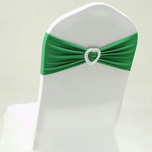 ZHOUYANB Decoration Chair Sash Spandex Stretch Heart Buckle Knot Fit All Chairs Holiday Festival Celebration Hotel-Sky Blue (Army Green One Size)