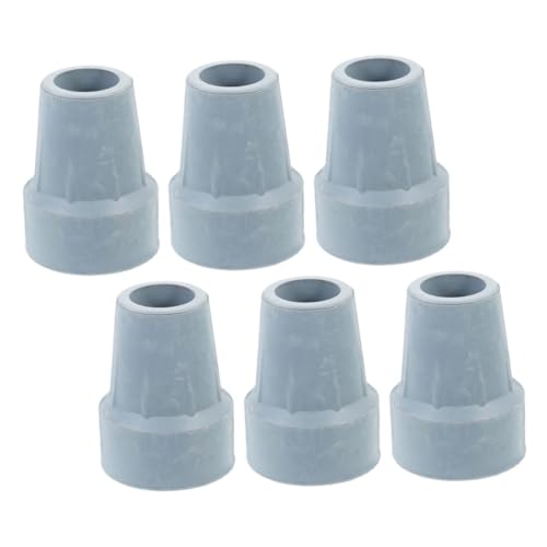 KOMBIUDA 6個 高齢者用松葉杖用滑り止めマット 松葉杖クッション 杖のヒント 松葉杖アクセ??サリー 滑り止め松葉杖の足先 松葉杖パッド 松葉杖の詰め物 ゴム Grey