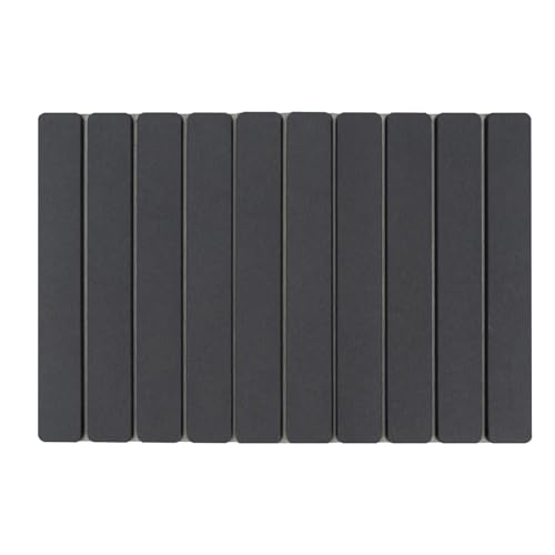 GREENSAPPIRE Faltbare Stein-Badematte 40x60cm aus Kieselgur – Super Saugfähige & Schnell Trocknende Badmatte, rutschfest & Leicht zu Reinigen, Ideal für Badezimmer, Küche & Zuhause (Dunkelgrau)