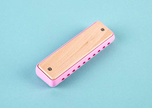 Hape Blues Harmonica | 10 Hole Wooden Musical Instrument Toy for Kids, Pink (E8918) - Les Beatles, Paul McCartney, John Lennon, RIngo Starr, George Harrison Hape Blues Harmonica | 10 Hole Wooden Musical Instrument Toy for Kids, Pink (E8918) – Image 3