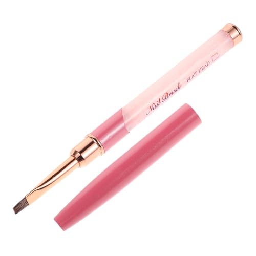 SOIMISS Pinceles para Uñas con Protección Cepillos Planos para Gel Profesional para Diseño Fino y Detalles Precisos Herramientas para Arte de Uñas Casa y Salón