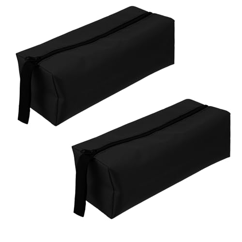 DOPENSPI 2 bolsas pequeñas para herramientas, impermeables, resistentes, de lona con cremallera, de tela Oxford 600D gruesa para guardar herramientas de electricista (negro)
