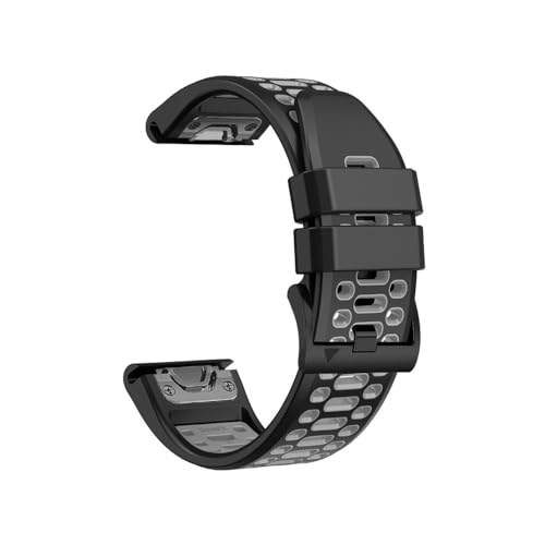 guoren Correa de Silicona de 22mm/26mm Fit for Garmin Instinct 3 50mm/2 2X/ E 45mm(Black Gray,22mm Instinct E 45mm)