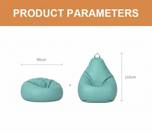 Image of 4XL Leatherette Bean Bag Chair with Footrest & Cushion with Beans Filled (Ready to Use) Color- (Aqua, Bean Bag Only)