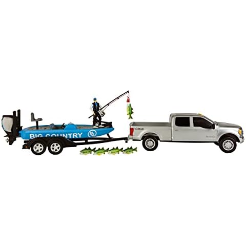 Big Country Toys - Fishing Toy Playset - Kids Fishing Set with Toy Boat and Ford F-250 Super Duty® - 12-Piece Fishing Set Cover