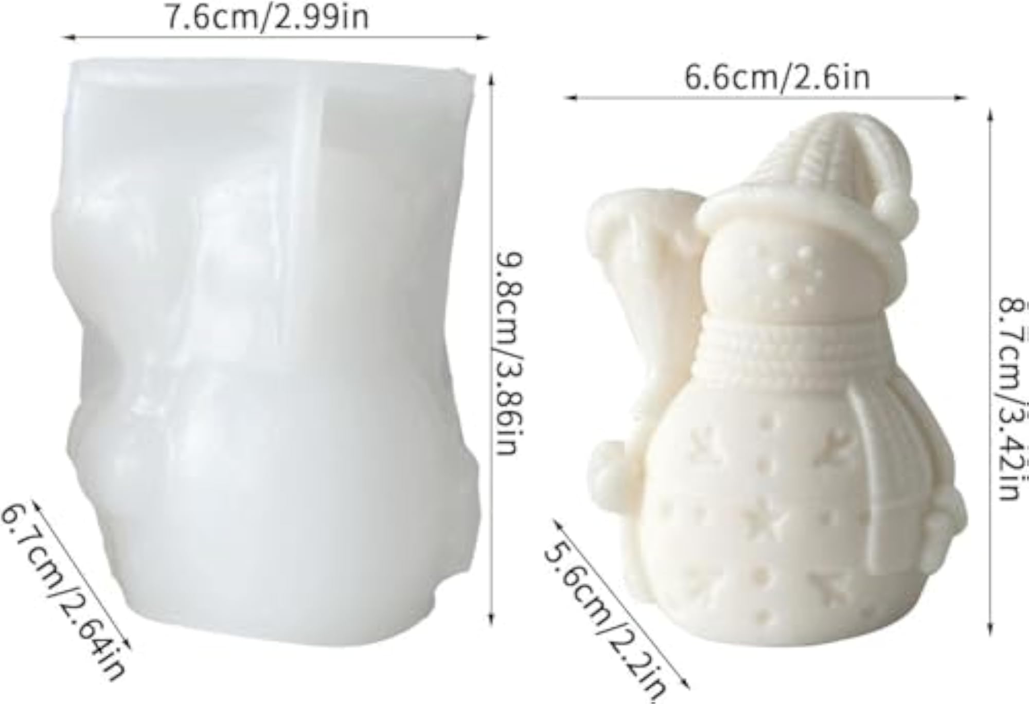 Winter Snowman Silicone Candle Mold