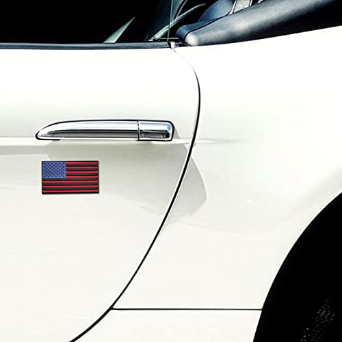 Image of 1Pc American Flag Sticker Decal 3.35 inch Metal Flag Car Stickers Emblem Bumper Stickers Logo for Vehicle Car Fender Side Tailgate USA US Flags Decals for Trucks Motorcycle 3D Badge (Black Blue red)
