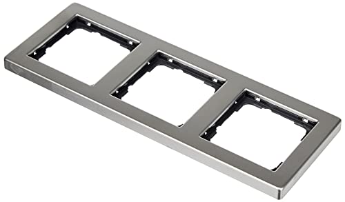 Cadre Gira 021333 E2 argent double plaque pour prise et interrupteur