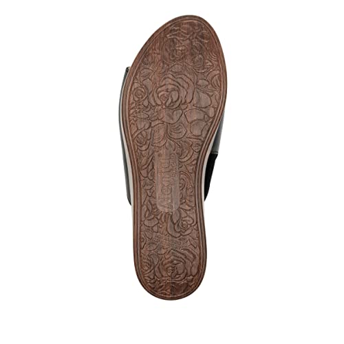 Alegria Women's Triniti Black Butter Leather Platform Wedge Sandal 8-8.5 M Us #TOP28