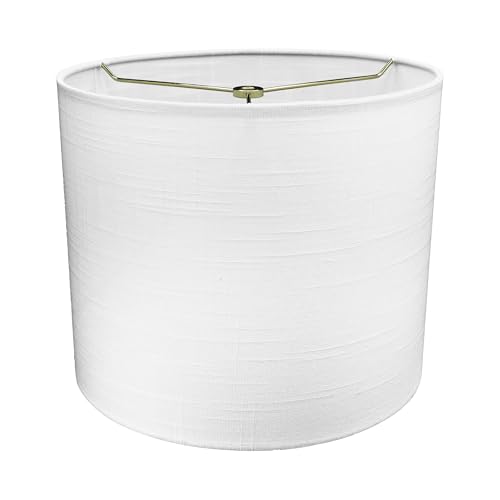 Image of Aspen Creative 31105 Transitional Drum (Cylinder) Shaped Spider Construction Lamp Shade in Off-White, 12 inch Wide (12 inch x 12 inch x 10 inch)