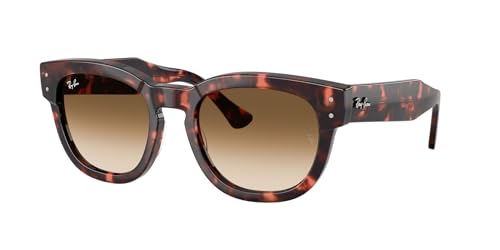 Ray-Ban RB0298S Mega Hawkeye Square Sunglasses, Pink Havana/Clear Gradient Brown, 53 mm