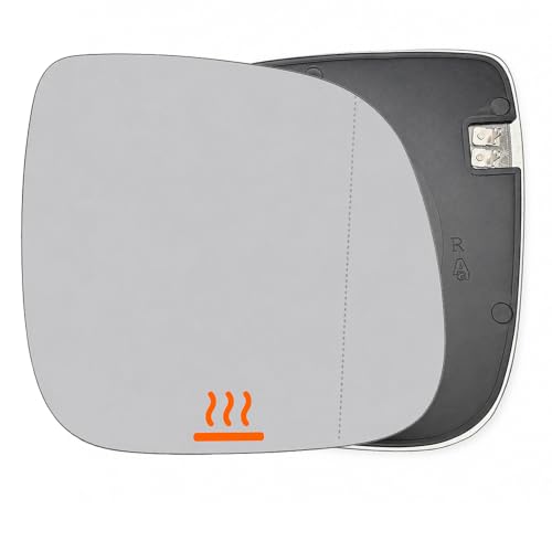 Image of Right Heated Wing Mirror Glass with Backing Plate for VW Transporter T5 T6 T6.1 Multivan 2010-2021 & Amarok 2010-2020 Driver Side O/S Replacement Mirror Glass, OEM 7H1857522G 7E1857522C 7E1857522J
