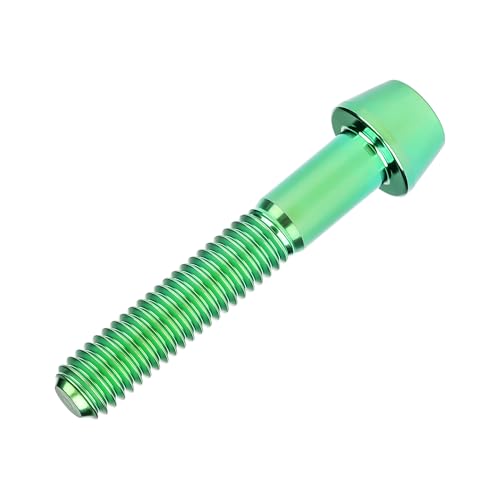 Image of Titanium Ti Bolt M5x9 16 18 20 25 30 35 40 45 50 55 60mm Tapered Head Screws Pack of 4 (M5x35mm, Green)