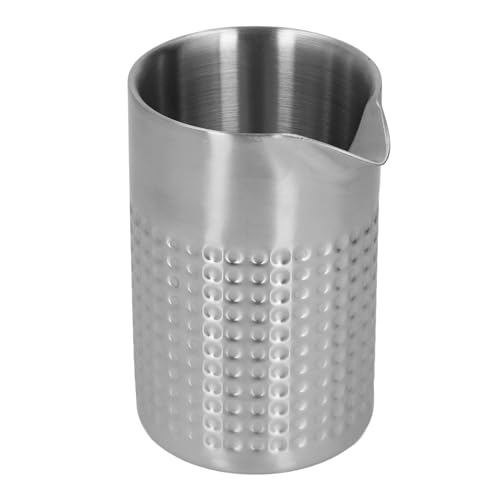 XHTLLO Cocktail Mixing Glass, Stainless Steel Bar Bartending Mixing Glass, High Hardness Frosted Double Walled Mixing Glass, Bartending Mixing Glass for Bar