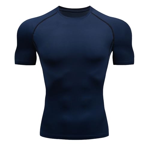 Towintec Camiseta Compresión Hombre Entrenamiento Deportes Manga Corta Camiseta Ciclismo Atlético Camisetas interiors Secado Rápido Tops Mallas Transpirables Base Deportiva de Gimnasio