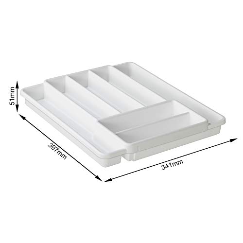 Rotho Domino Besteckkasten mit 7 Fächern, Kunststoff (PP) BPA-frei, weiss, (39.7 x 34.1 x 5.1 cm) (Packung mit 2) – Ansicht 4