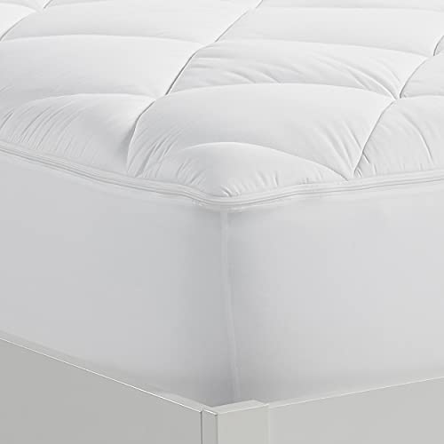 Serta Luxury Firm Fiber Fill Cooling Fitted Mattress Pad Cover, Full, White #TOP4