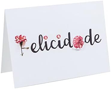 CARTÃO FLORIOGRAFIA FELICIDADE, Teca, GU0218, Colorido