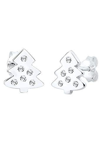 Preisvergleich Produktbild Elli Ohrringe Tannenbaum Weihnachten Swarovski® Kristalle Silber