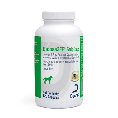 Eicosa3FF SnipCaps Omega 3 Free Fatty Acid Capsules for Dogs - Large 120 ct