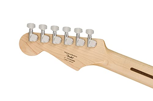 squire sonic stratocaster ht electric guitar arctic white maple fingerboard white pickguard