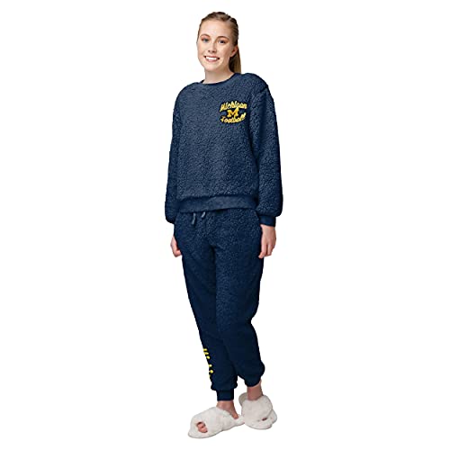 FOCO NCAA womens College Team Logo Sherpa Lounge Shirt Pants Set