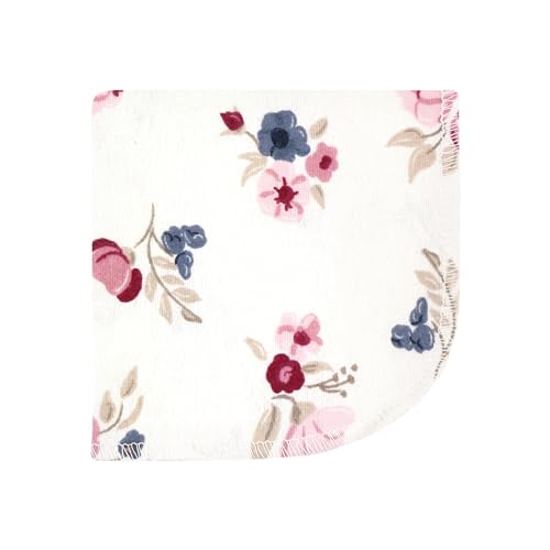 Image of Hudson Baby Unisex Baby Flannel Cotton Poly Washcloths, Dusty Rose Floral 10 Pack, One Size
