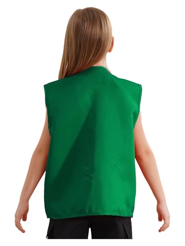 Kids Multi-Pocket Volunteer Activity Safety Vests Girls Boys School Work Uniform Waistcoat Zipper Jacket Top2